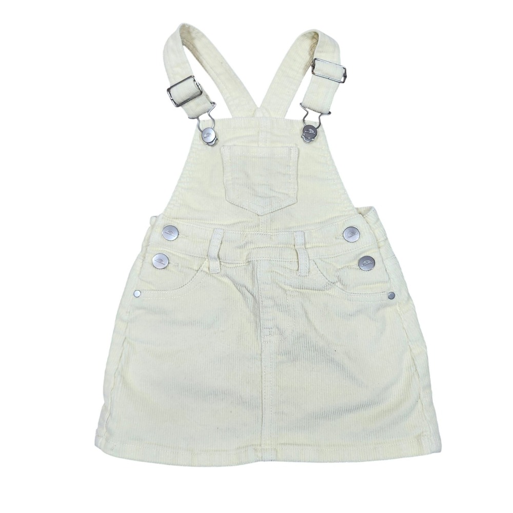 Jamie‎ Kay Girls Butter Yellow Corduroy Pinafore Overall Dress Size 2Y